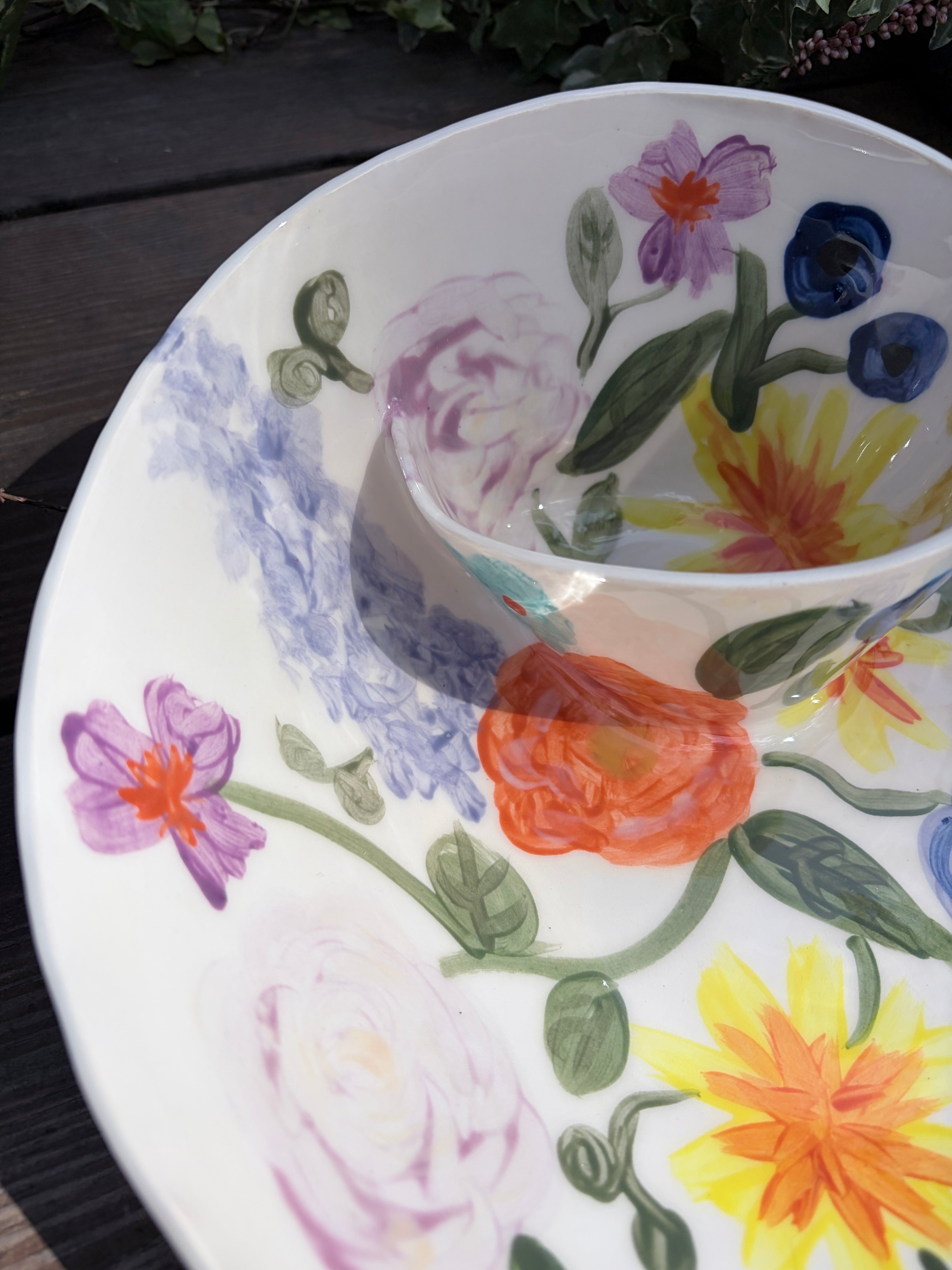 #01 Extra Large Flower Power Swirl Bowl