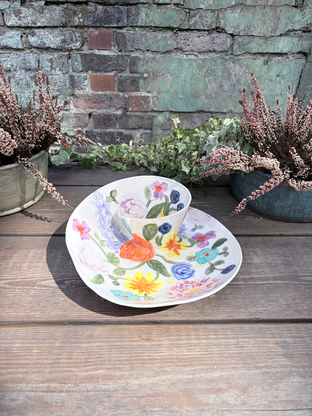 #01 Extra Large Flower Power Swirl Bowl