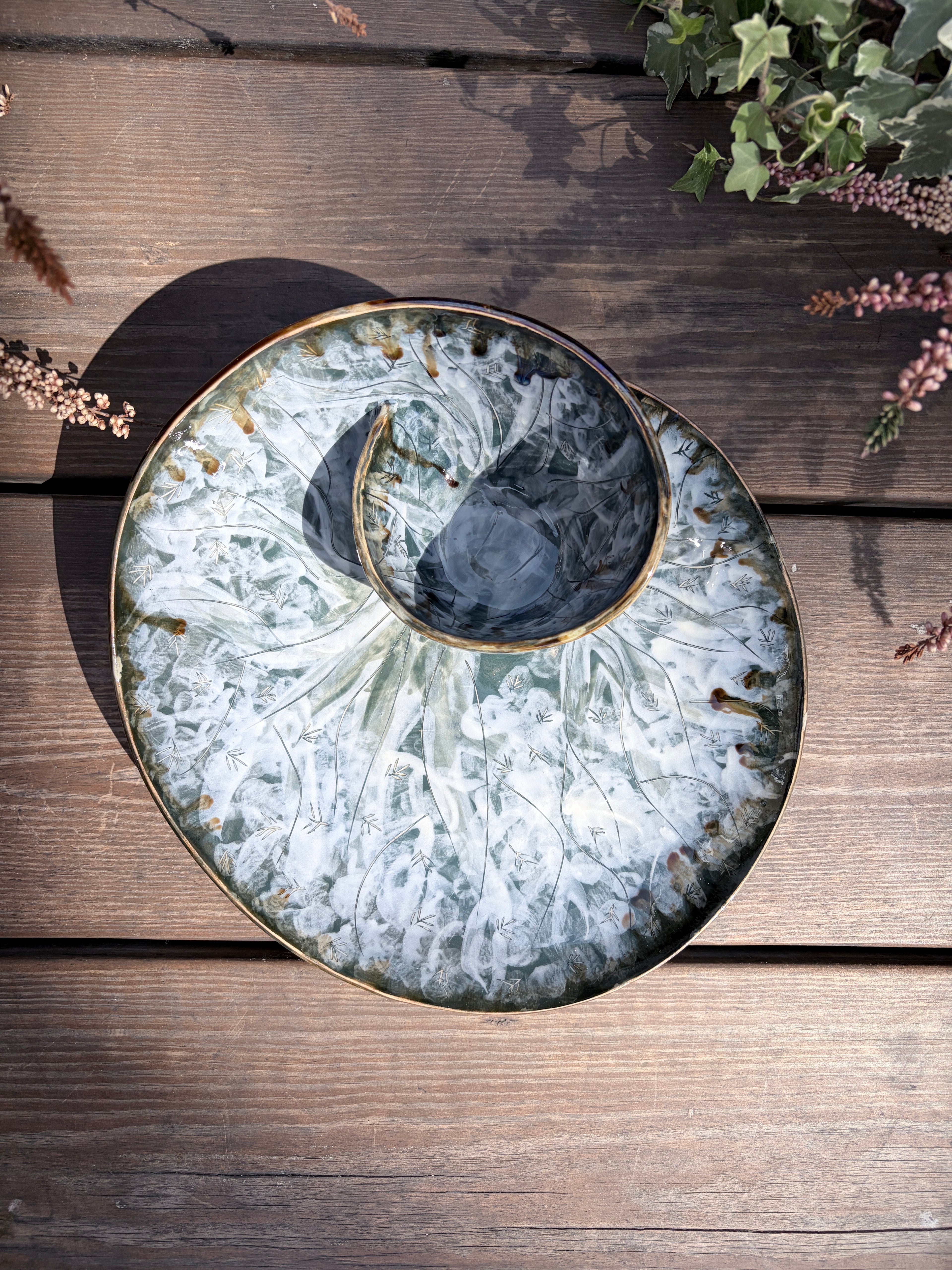 #02 Extra Large Forest Swirl Bowl