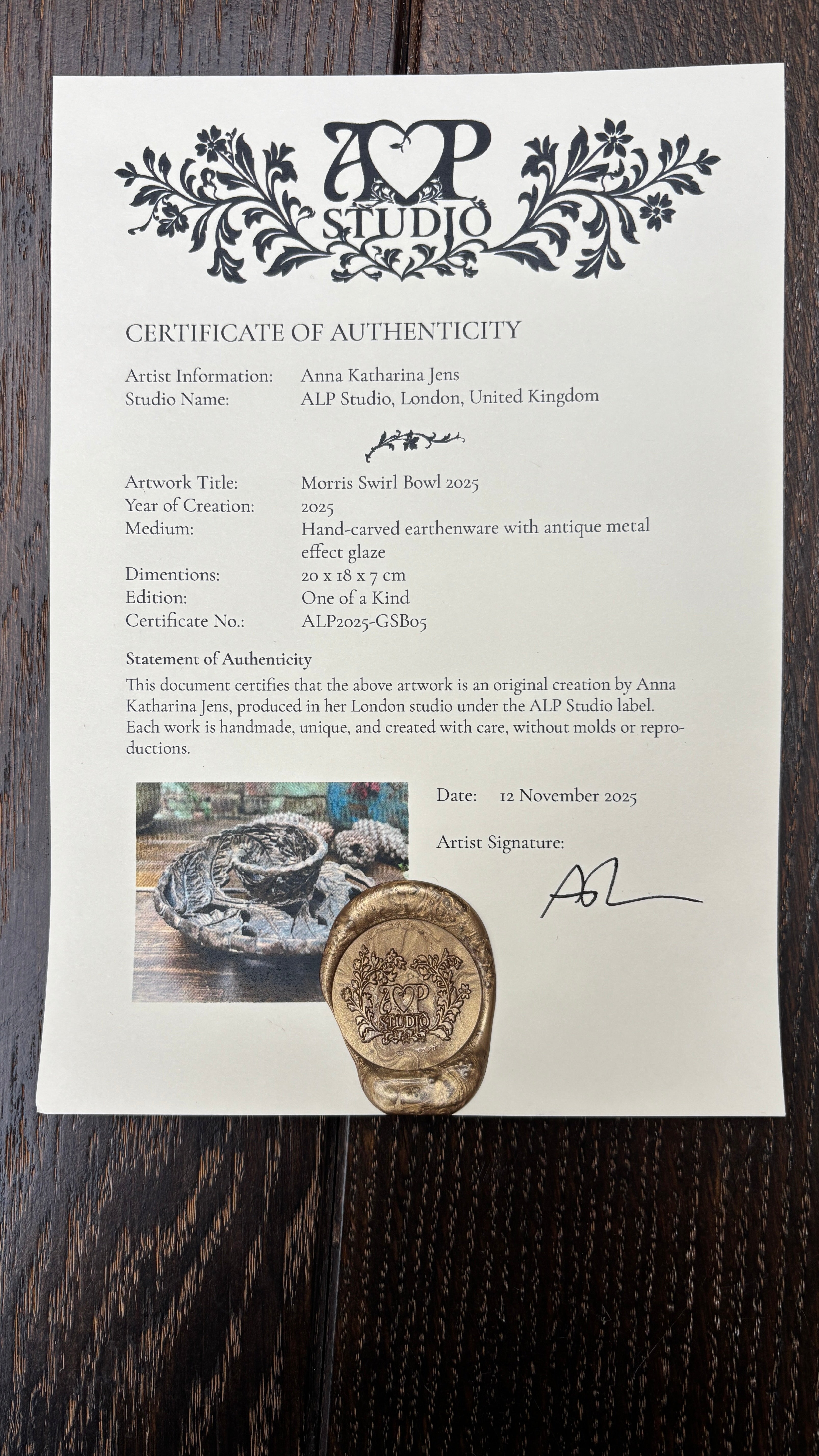 *ALP Collectibles* Morris Swirl Bowl - One of a Kind 2025