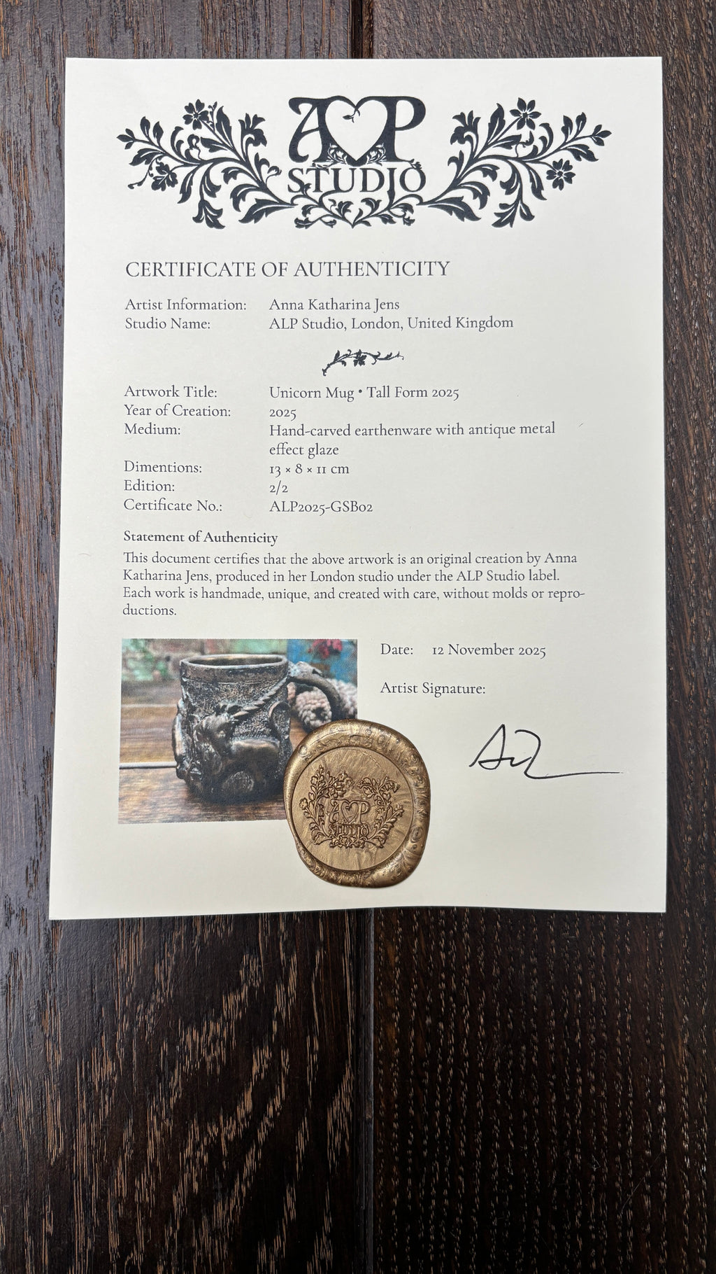 *ALP Collectibles* Unicorn Mug · Tall Form 2025