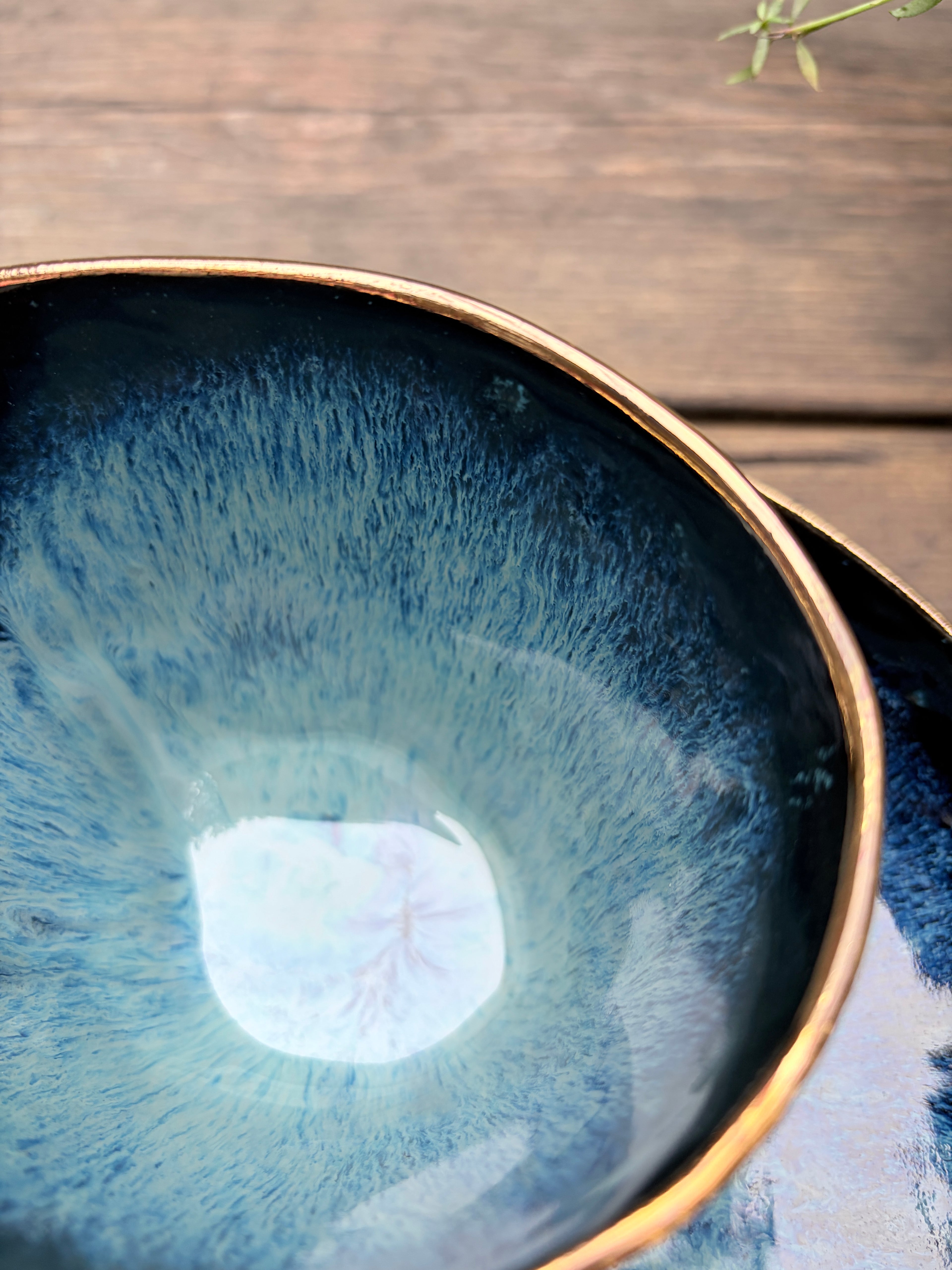 #3 Medium Magic Blue Bowl with 24k Gold Rim