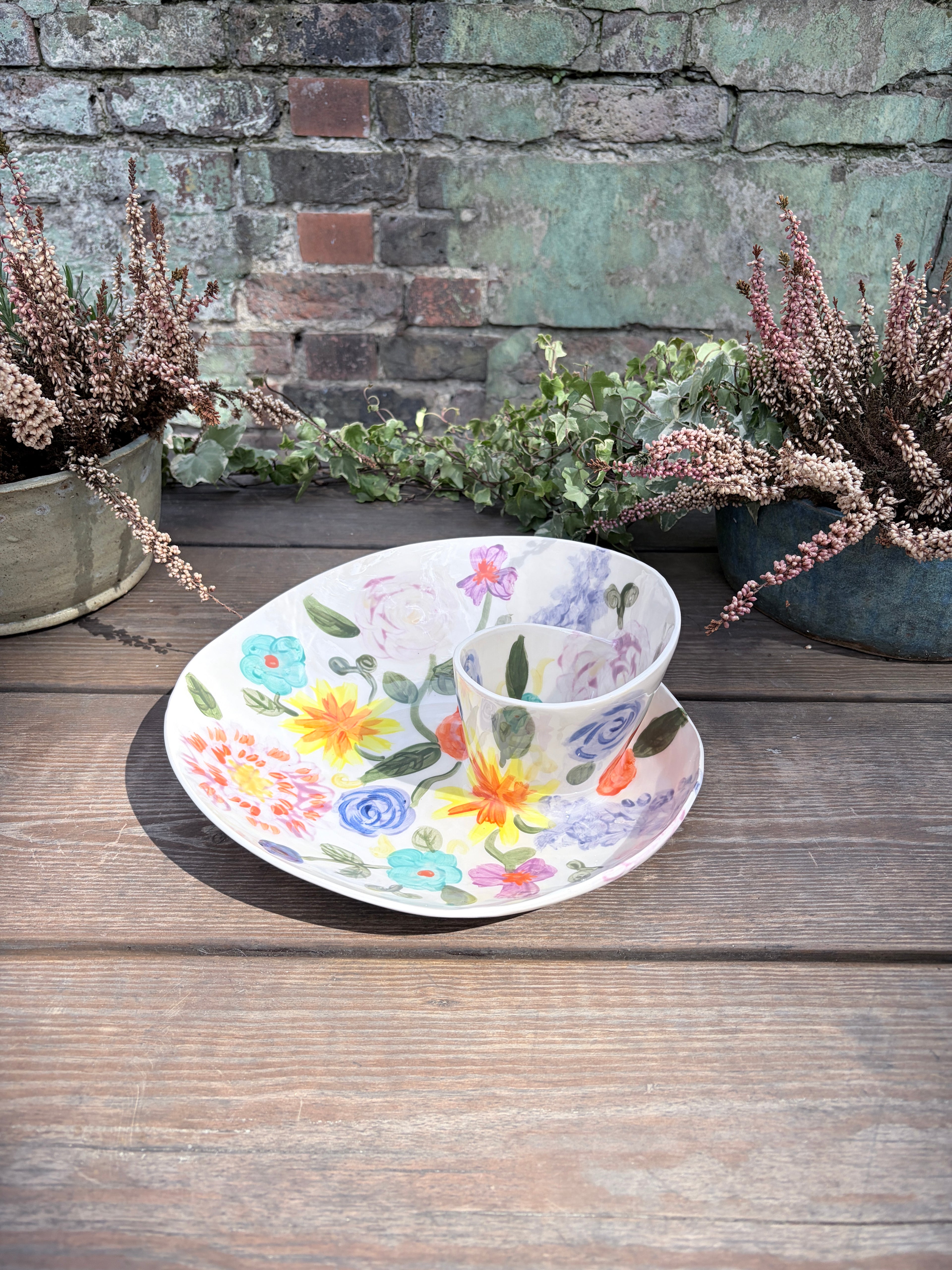 #01 Extra Large Flower Power Swirl Bowl