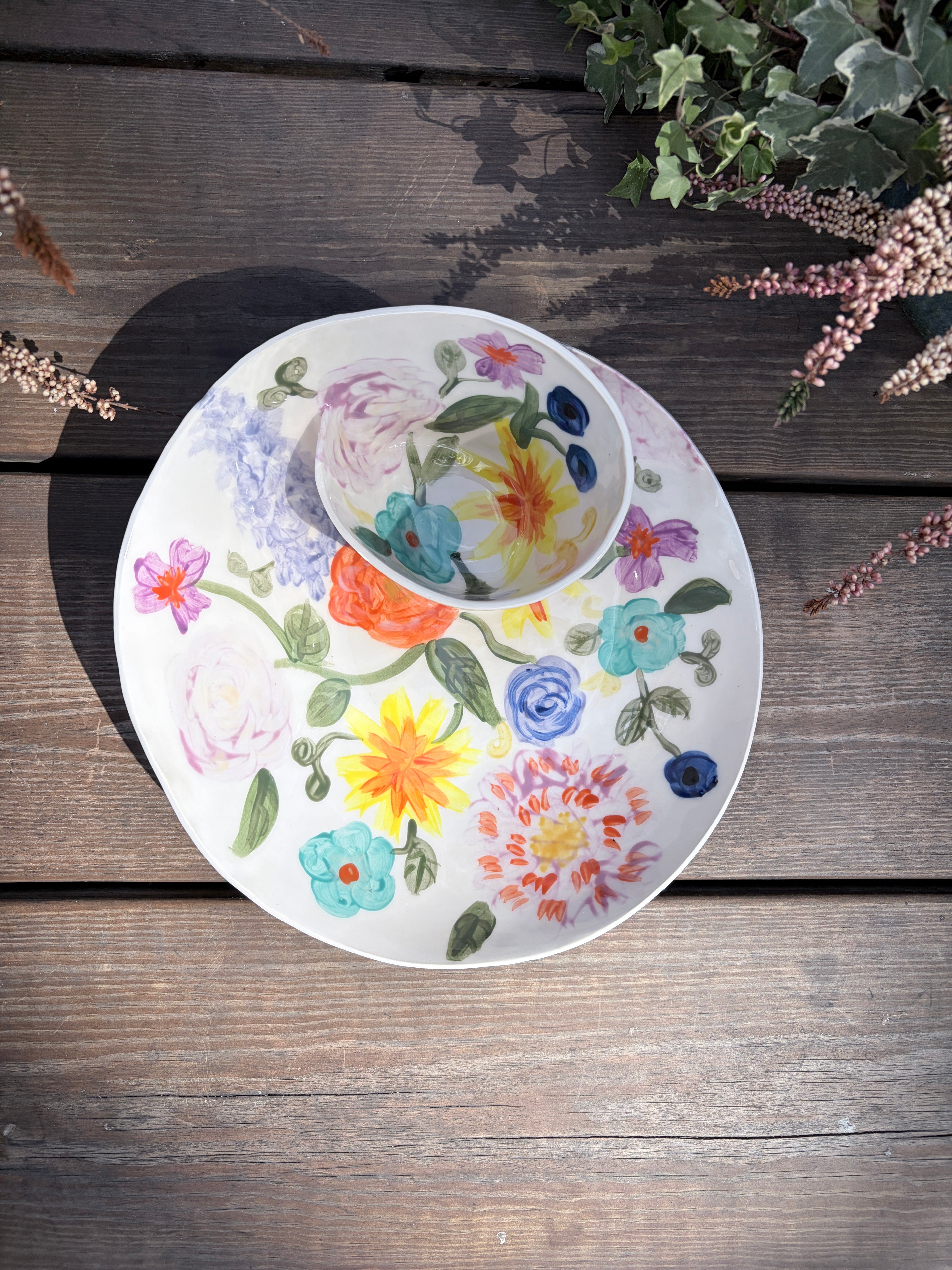 #01 Extra Large Flower Power Swirl Bowl