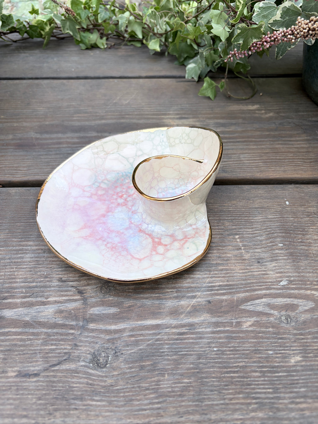 #02 Mini Unicorn Bubble Swirl Bowl with 24k gold rim