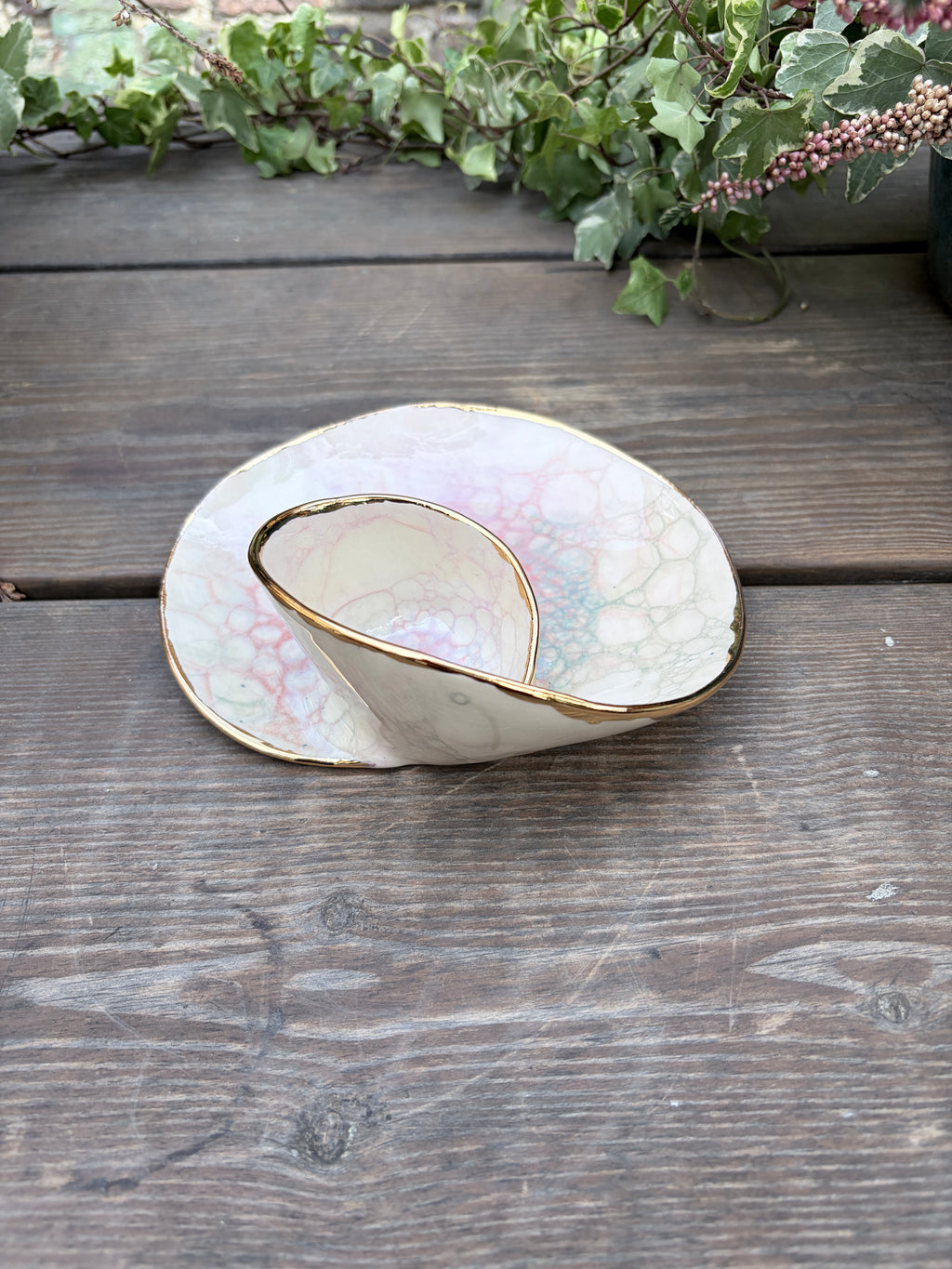 #02 Mini Unicorn Bubble Swirl Bowl with 24k gold rim