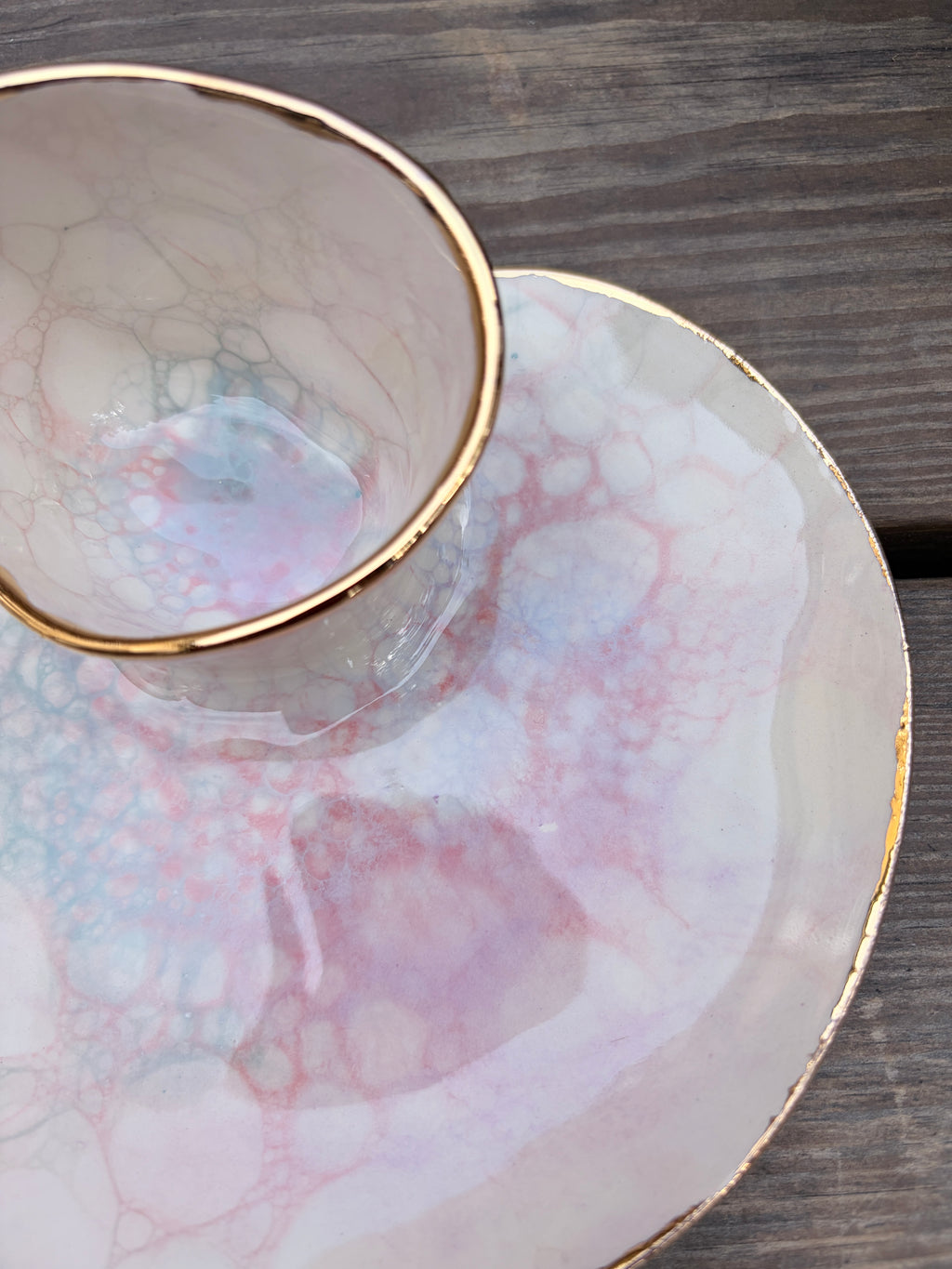 #02 Mini Unicorn Bubble Swirl Bowl with 24k gold rim