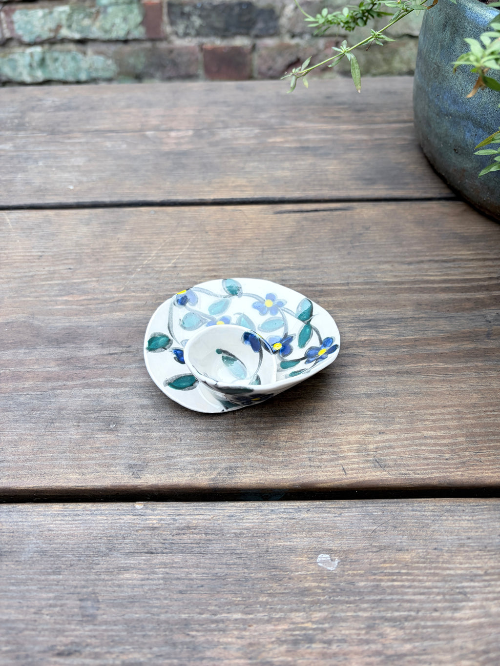 #1 Tiny Blue Flower Swirl Bowl