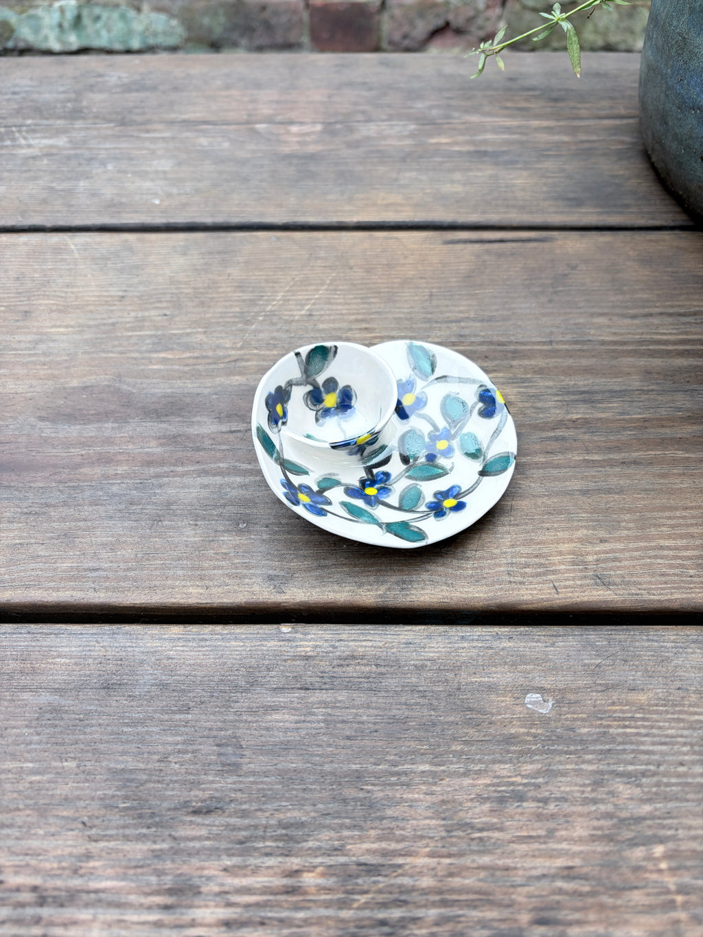 #1 Tiny Blue Flower Swirl Bowl