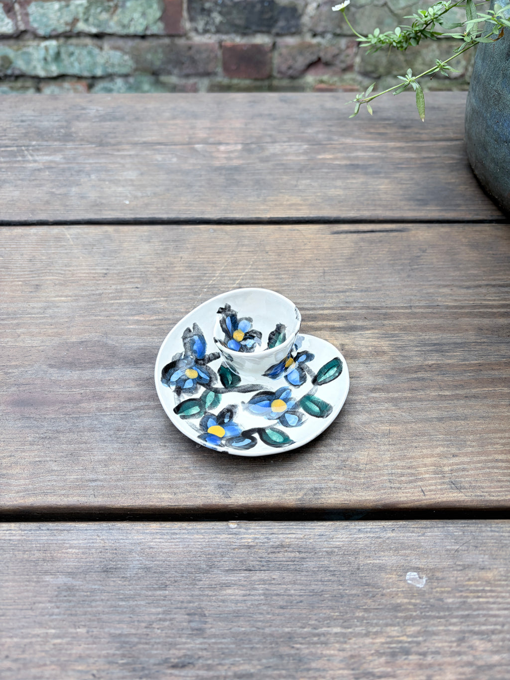 #2 Tiny Blue Flower Swirl Bowl