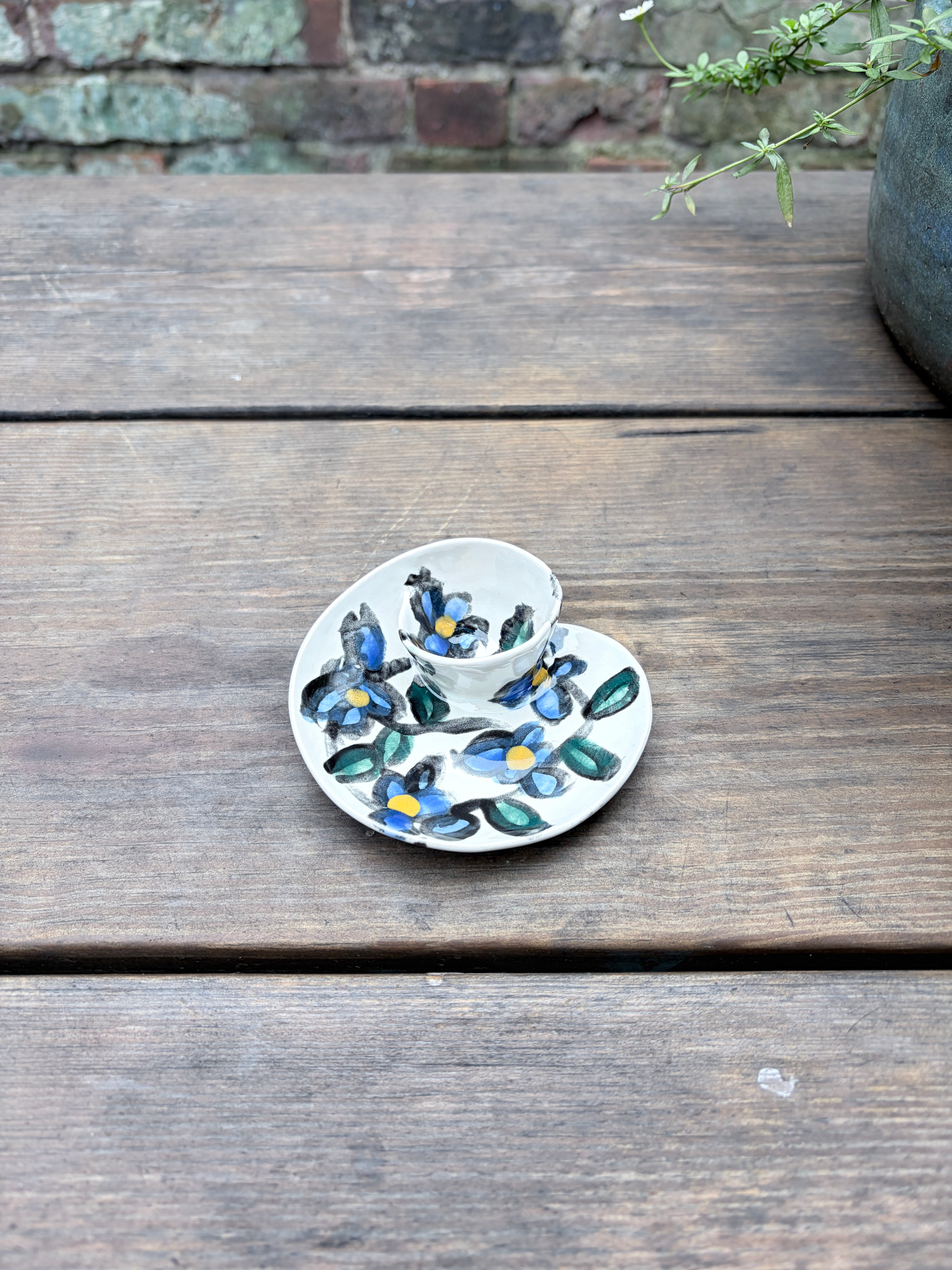 #2 Tiny Blue Flower Swirl Bowl