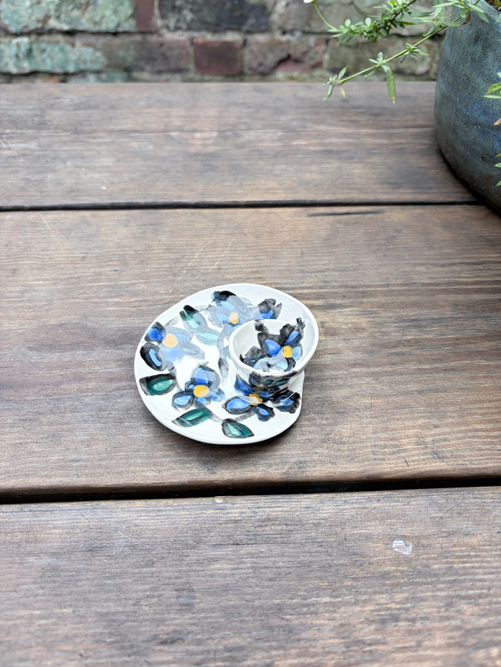 #2 Tiny Blue Flower Swirl Bowl