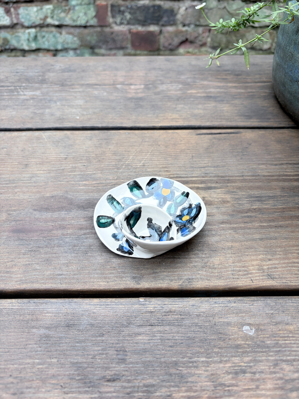 #2 Tiny Blue Flower Swirl Bowl