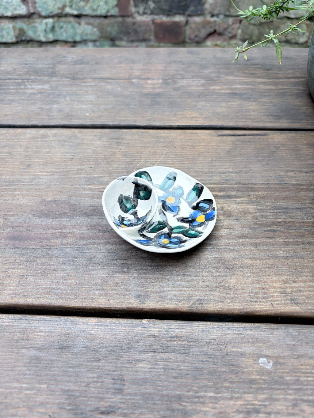#2 Tiny Blue Flower Swirl Bowl