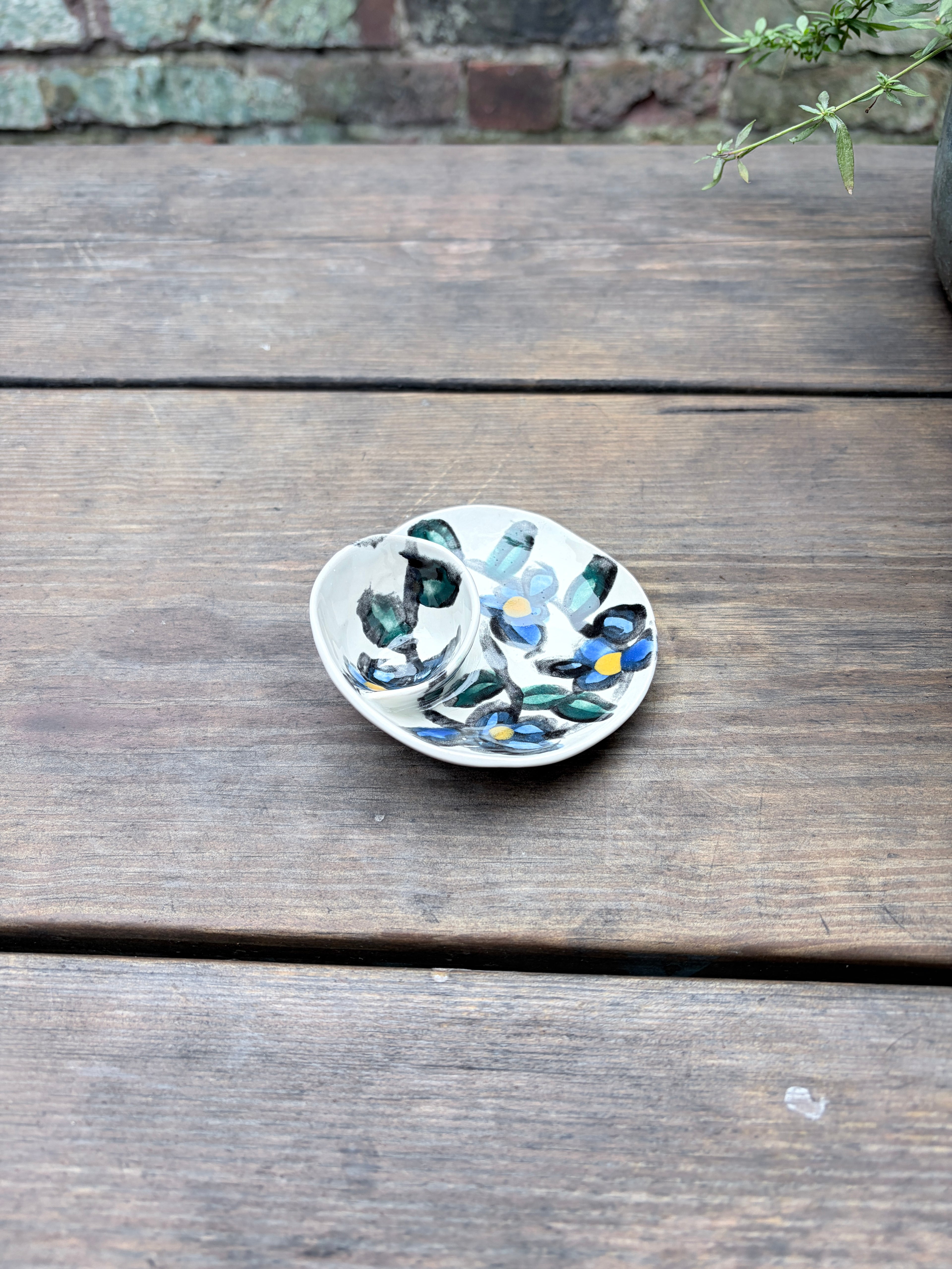 #2 Tiny Blue Flower Swirl Bowl