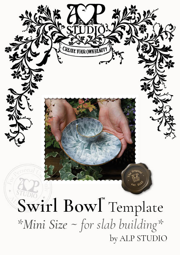 Printable Pottery Template  — Swirl Bowl Mini (US Letter and A4)